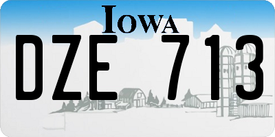 IA license plate DZE713