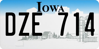 IA license plate DZE714