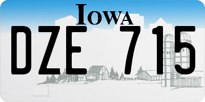 IA license plate DZE715