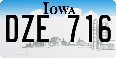 IA license plate DZE716