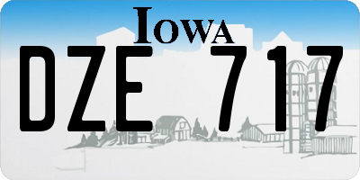 IA license plate DZE717