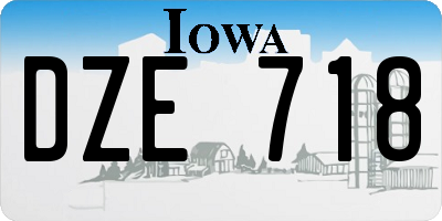 IA license plate DZE718