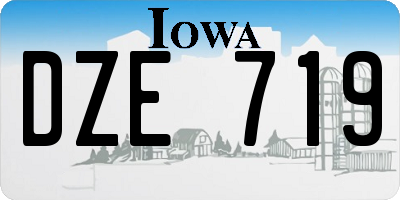 IA license plate DZE719