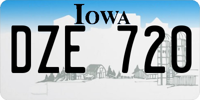 IA license plate DZE720