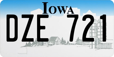 IA license plate DZE721