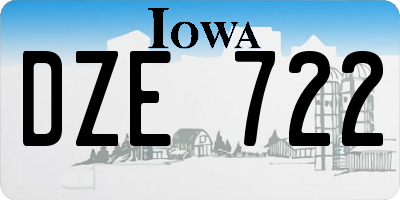 IA license plate DZE722