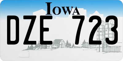 IA license plate DZE723