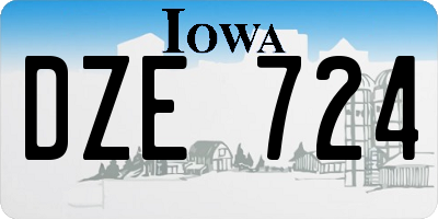 IA license plate DZE724