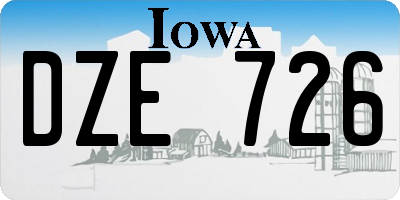 IA license plate DZE726