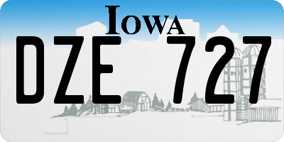 IA license plate DZE727