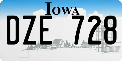 IA license plate DZE728