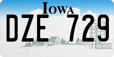 IA license plate DZE729