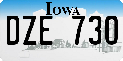 IA license plate DZE730