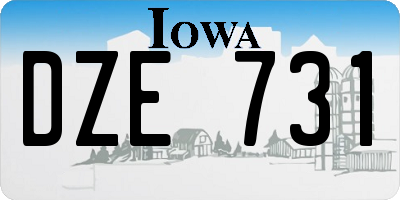 IA license plate DZE731