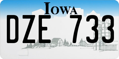 IA license plate DZE733