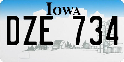 IA license plate DZE734