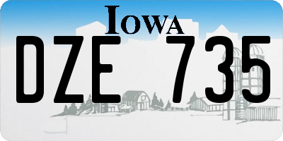 IA license plate DZE735