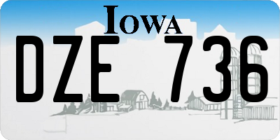 IA license plate DZE736