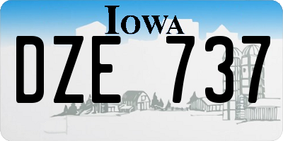 IA license plate DZE737
