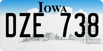IA license plate DZE738