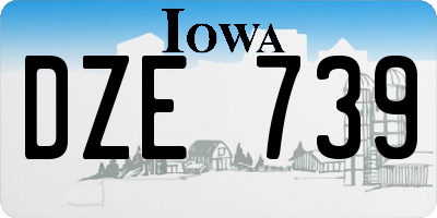 IA license plate DZE739