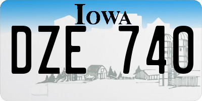 IA license plate DZE740