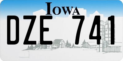 IA license plate DZE741