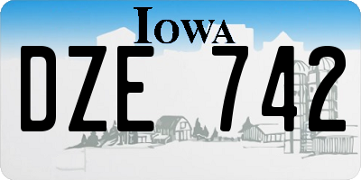 IA license plate DZE742