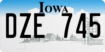 IA license plate DZE745