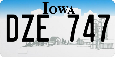 IA license plate DZE747