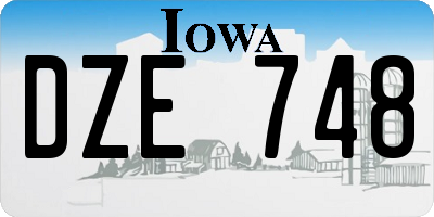 IA license plate DZE748