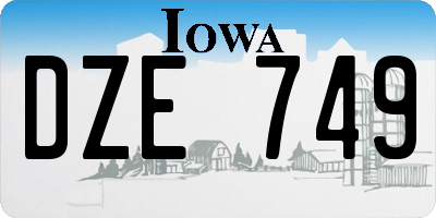 IA license plate DZE749