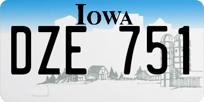 IA license plate DZE751