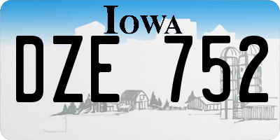 IA license plate DZE752