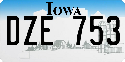 IA license plate DZE753