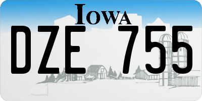 IA license plate DZE755