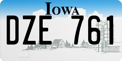 IA license plate DZE761