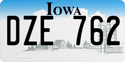 IA license plate DZE762