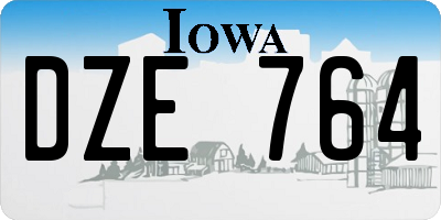IA license plate DZE764