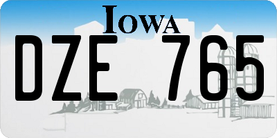 IA license plate DZE765