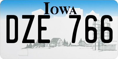 IA license plate DZE766