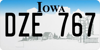 IA license plate DZE767