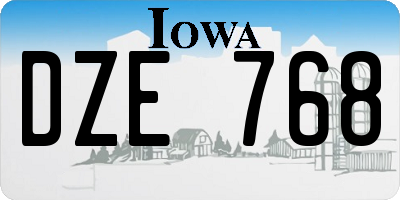 IA license plate DZE768