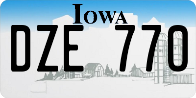 IA license plate DZE770