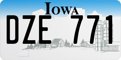 IA license plate DZE771