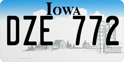 IA license plate DZE772