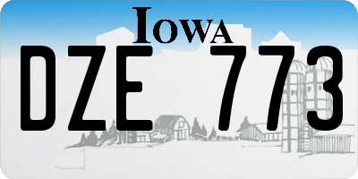 IA license plate DZE773