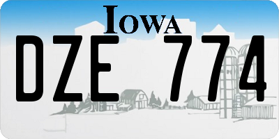 IA license plate DZE774