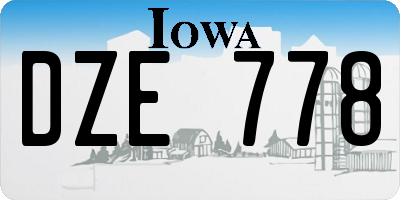 IA license plate DZE778