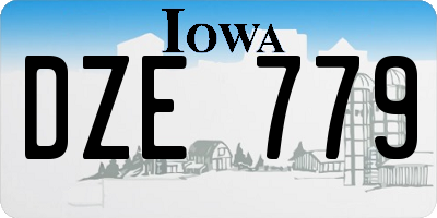 IA license plate DZE779